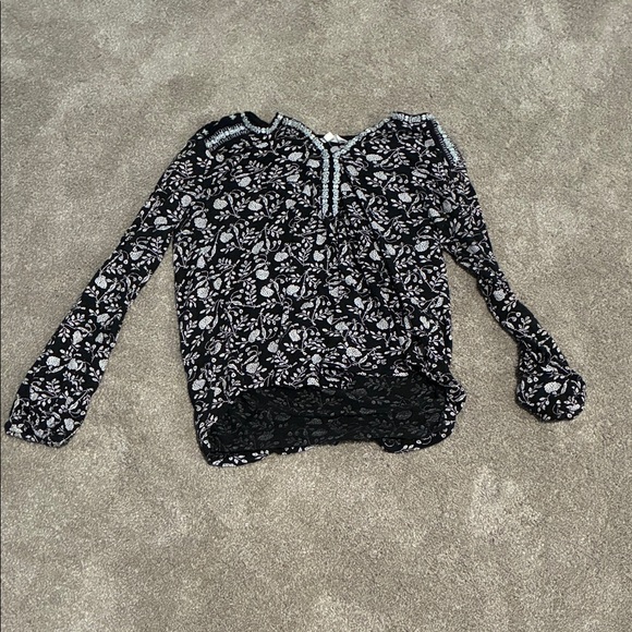Lucky Brand Tops - Lucky Brand Black and White Floral Blouse